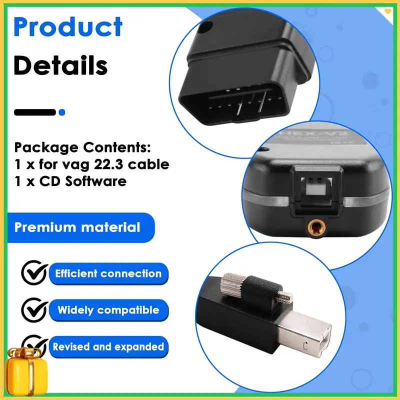 Премиум для VAG COM 22,3 OBD2 сканер HEX V2 USB для Golf A6 Skoda Seat Unlimited Vins ATMEGA162 + 16V8 + FT232RQ
Премиум для VAG COM 22,3 OBD2 сканер HEX V2 USB для Golf A6 Skoda Seat Unlimited Vins ATMEGA162 + 16V8 + FT232RQ