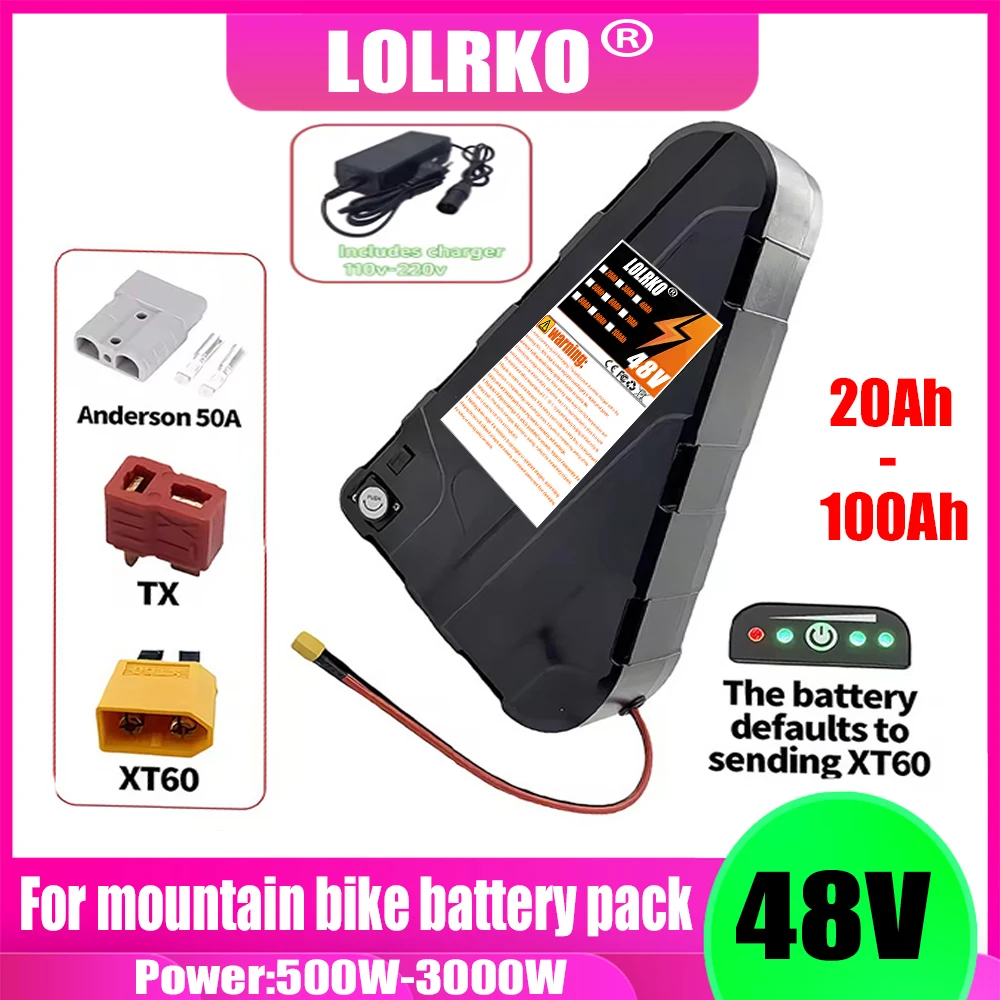 48V 100AH High Capacity Waterproof Hard Case Strong power battery pack 350W 500W 750W 1000W triangle battery
48V 100AH High Capacity Waterproof Hard Case Strong power battery pack 350W 500W 750W 1000W triangle battery