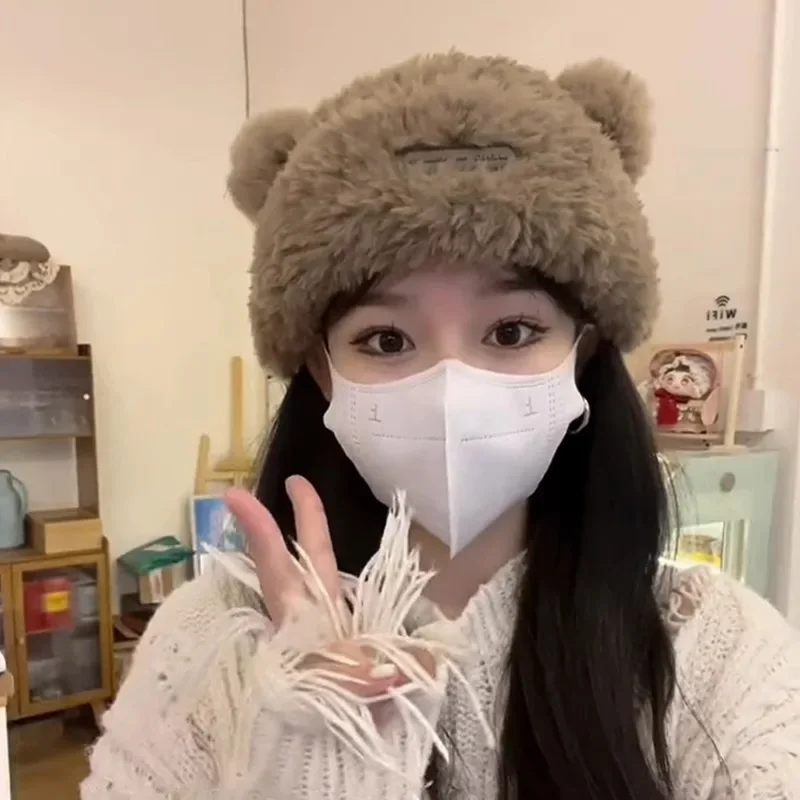 Cute bear ears plush hat women's autumn and winter thickened warm furry knitted wool hat
Cute bear ears plush hat women's autumn and winter thickened warm furry knitted wool hat