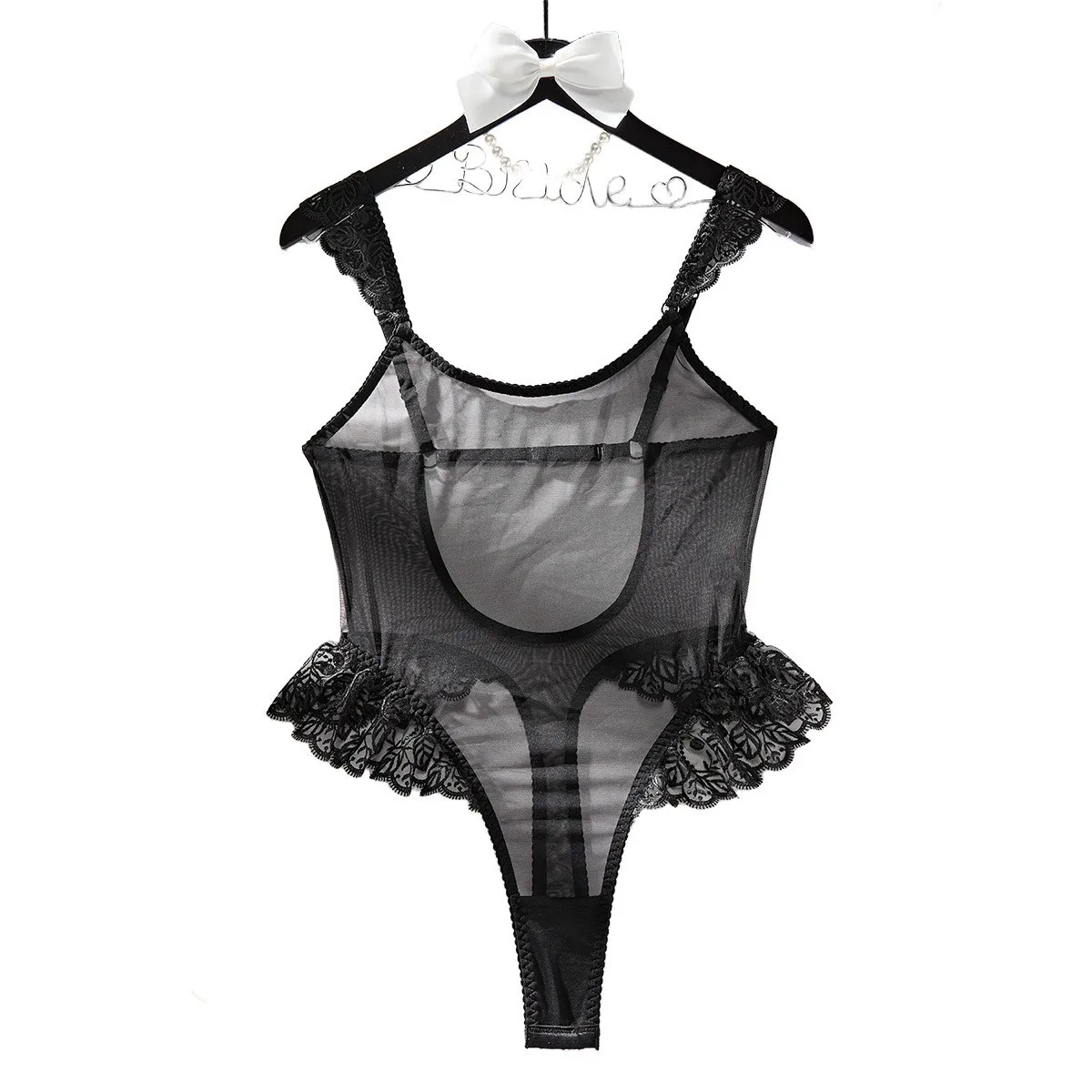 New Fashion Sexy Erotic Sleepwear with Ruffled Edges Women's Patchwork Mesh Perspective Backless Shapewear Female Lace Bodysuits
New Fashion Sexy Erotic Sleepwear with Ruffled Edges Women's Patchwork Mesh Perspective Backless Shapewear Female Lace Bodysuits