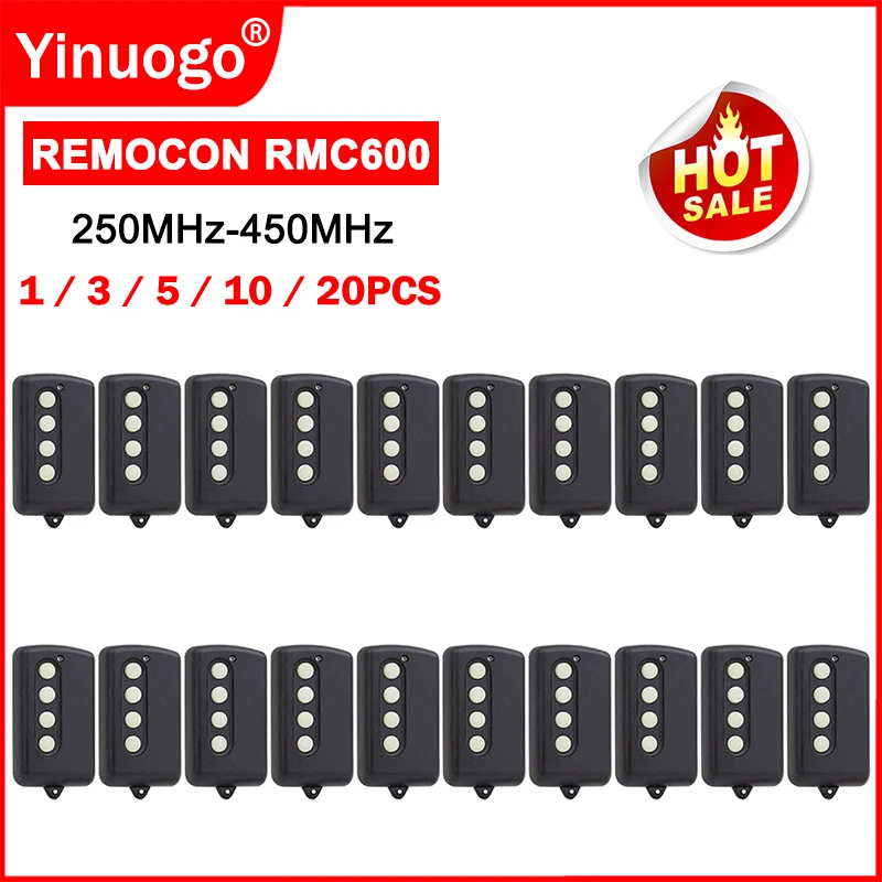 REMOCON RMC600 RMC-600 LRT-1 RMC610 RMC555 Garage Door Remote Control 250MHz-450MHz Fixed Code Clone Hand Transmitter