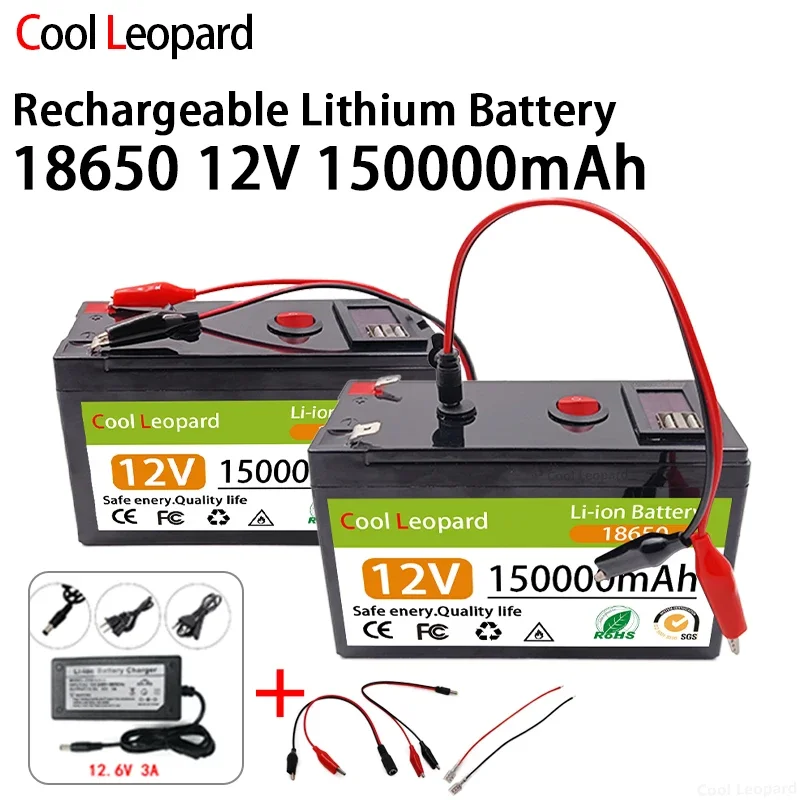 New 18650 12V 150Ah Lithium Ion Battery Pack ,For Solar Energy Electric Vehicle Battery,Built-in 30A BMS+12.6V Charger
New 18650 12V 150Ah Lithium Ion Battery Pack ,For Solar Energy Electric Vehicle Battery,Built-in 30A BMS+12.6V Charger