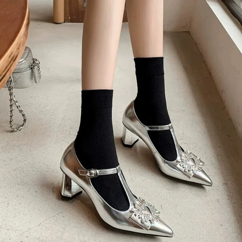 High Heels Spring New Pointed Toe Buckles Strap Fashion Office Work Shoes for Women Mary Janes Heels Women Zapatos De Mujer
High Heels Spring New Pointed Toe Buckles Strap Fashion Office Work Shoes for Women Mary Janes Heels Women Zapatos De Mujer