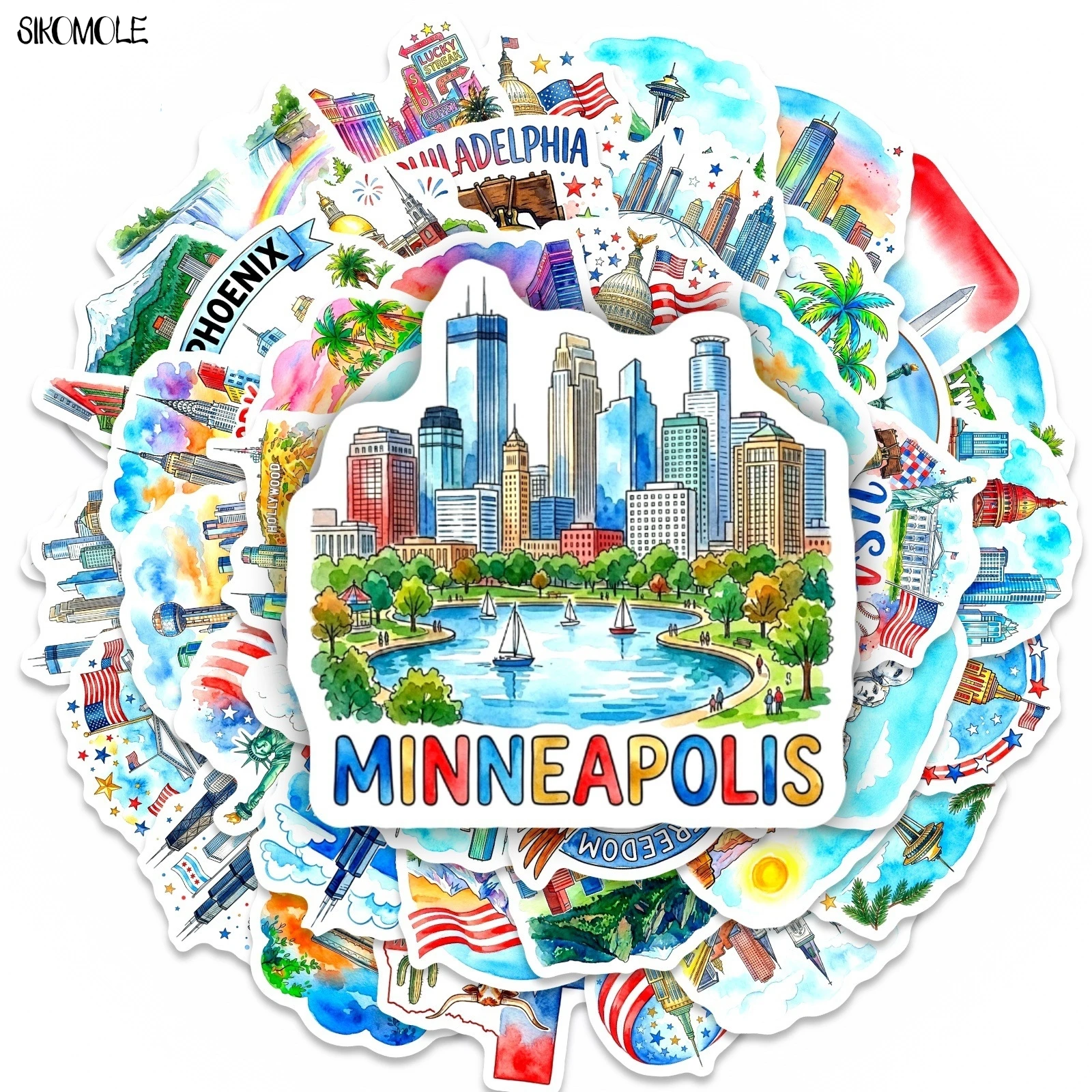 10/30/50PCS American Famous City Landmark Stickers Book DIY Skateboard Toys Guitar Luggage Suitcase Decoration Graffiti Sticker
10/30/50PCS American Famous City Landmark Stickers Book DIY Skateboard Toys Guitar Luggage Suitcase Decoration Graffiti Sticker
