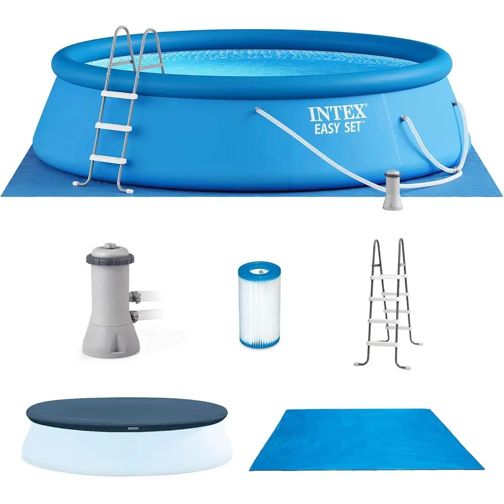 Надувной бассейн 15 футов x 42 дюйма с фильтрующим насосом 1000 GPH, лестницей, покрытием и подложкой для установки на земле
Надувной бассейн 15 футов x 42 дюйма с фильтрующим насосом 1000 GPH, лестницей, покрытием и подложкой для установки на земле