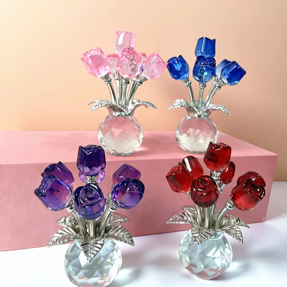 Crystal Gemstone Rose Flower Colourful Rose Bouquet Red Roses Figurine Ornament Eternal Roses Decorative Gifts
Crystal Gemstone Rose Flower Colourful Rose Bouquet Red Roses Figurine Ornament Eternal Roses Decorative Gifts