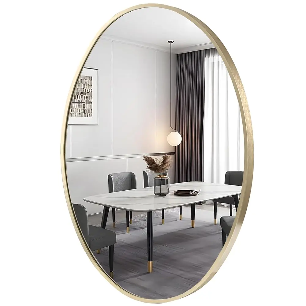 Gold Oval Mirror, 20""X28"" Bathroom Mirror, Oval Vanity Mirror With Metal Frame, Wall Mirror Decor For Bathroom, Living
Gold Oval Mirror, 20""X28"" Bathroom Mirror, Oval Vanity Mirror With Metal Frame, Wall Mirror Decor For Bathroom, Living
