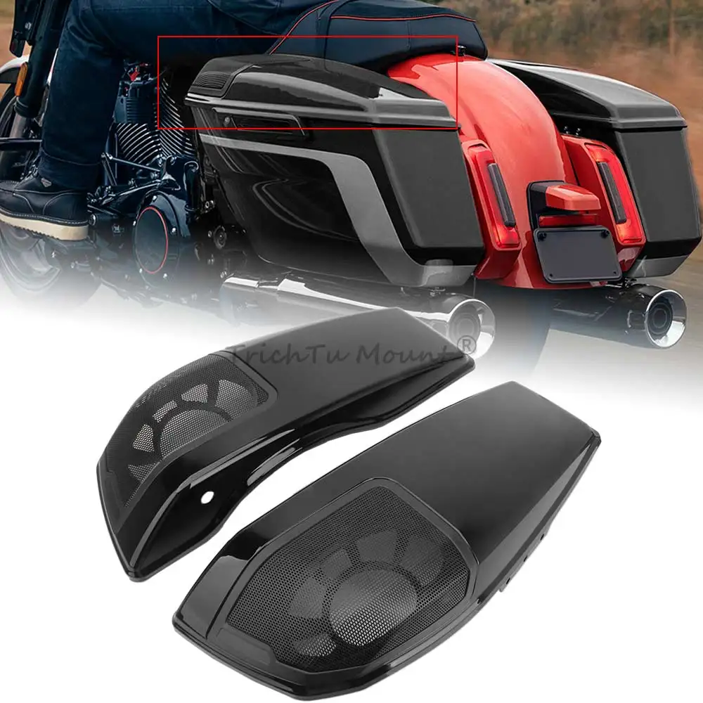 Motorcycle Saddlebag Lid Covers with Speaker Grilles for Harley FLHX/FLTRX 2023-2025 Vivid Black ABS car accessories
Motorcycle Saddlebag Lid Covers with Speaker Grilles for Harley FLHX/FLTRX 2023-2025 Vivid Black ABS car accessories