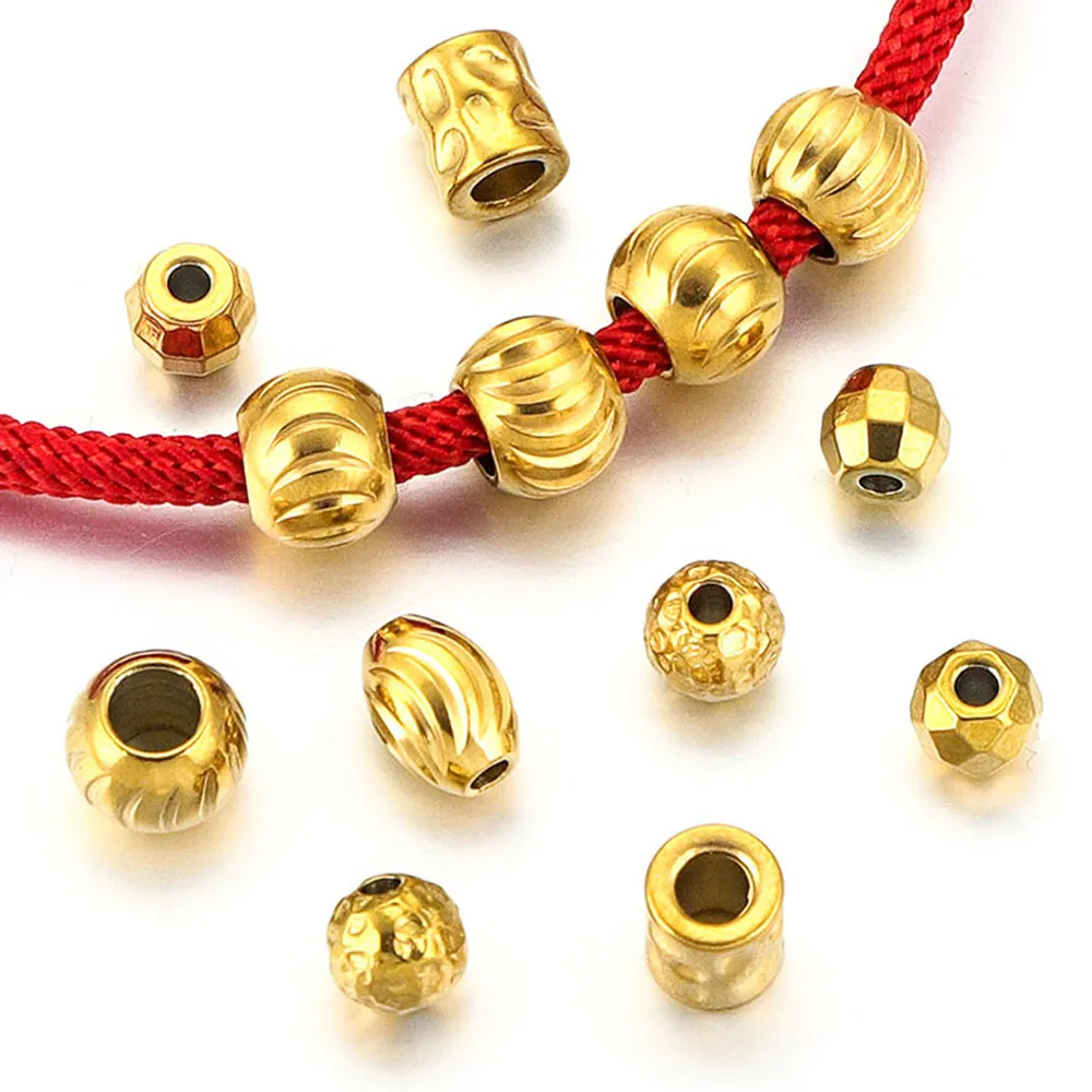 10pcs Stainless Steel Gold Plated Round Spacer Beads Charms DIY Bracelet Necklace Jewelry Making Supplies Accessories Wholesale
10pcs Stainless Steel Gold Plated Round Spacer Beads Charms DIY Bracelet Necklace Jewelry Making Supplies Accessories Wholesale