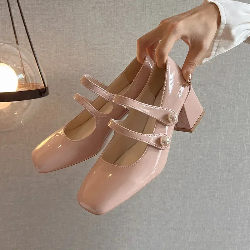 Women Chunky Heels Mary Jane Shoes Spring New Fashion Square Toe Double Ankle Strap Pumps Women Elegant Leather High Heels Shoes
Women Chunky Heels Mary Jane Shoes Spring New Fashion Square Toe Double Ankle Strap Pumps Women Elegant Leather High Heels Shoes