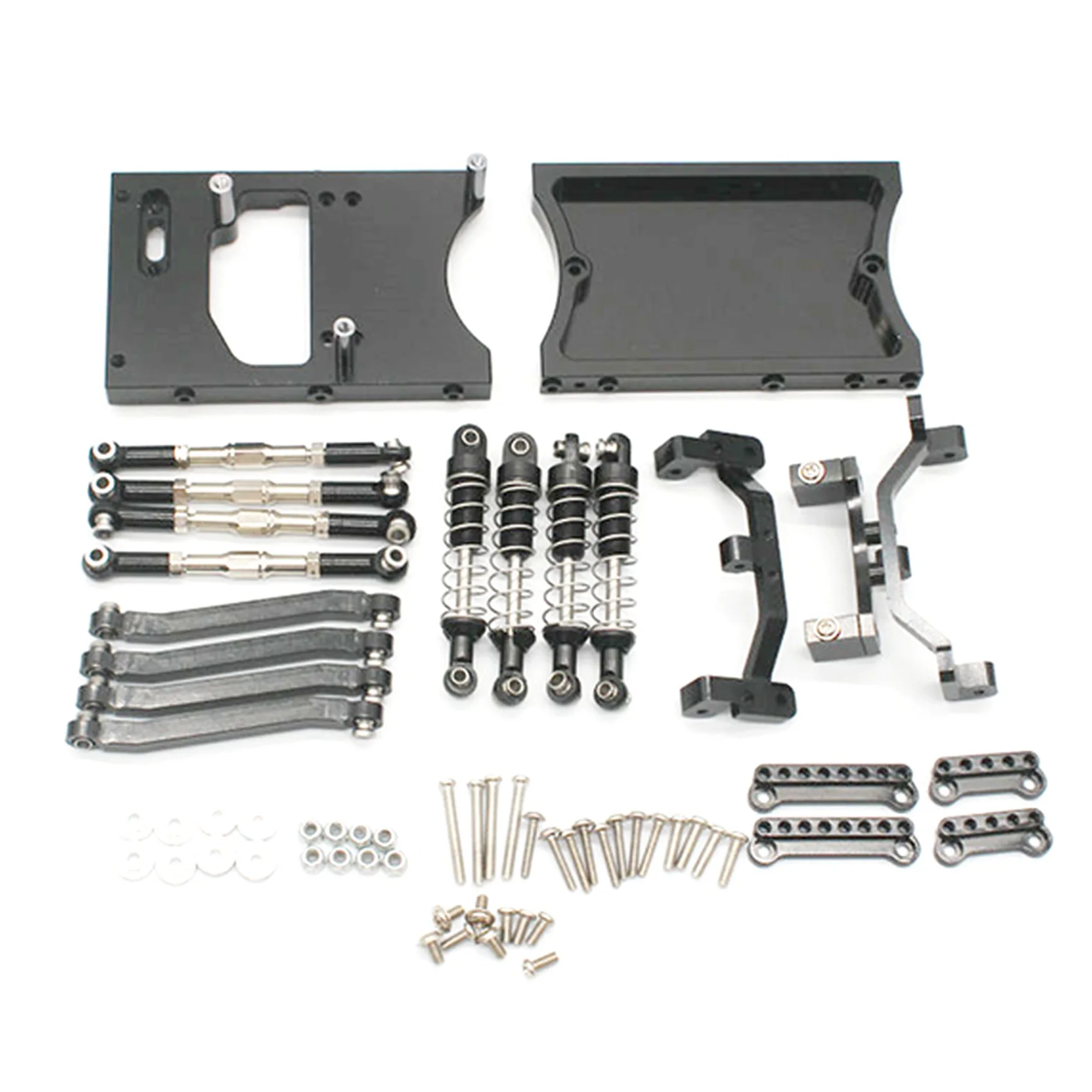ODIES-2 Set Chassis Pull Rods Servo Fixed Mount Bracket Shock Absorber For MN D90 D91 MN99S 1/12 RC Car Parts, Black & Silver
ODIES-2 Set Chassis Pull Rods Servo Fixed Mount Bracket Shock Absorber For MN D90 D91 MN99S 1/12 RC Car Parts, Black & Silver