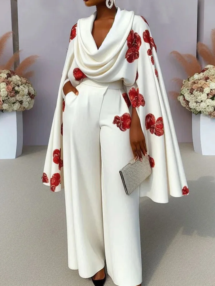 Three Sisters Autumn New Product White Printing Pile Neck Fashion Party Elegant Long Sleeve Two Piece Pants Set Wholesale
Three Sisters Autumn New Product White Printing Pile Neck Fashion Party Elegant Long Sleeve Two Piece Pants Set Wholesale