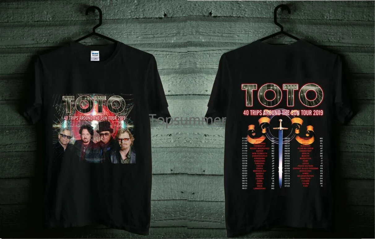 New Toto 40 Trips Around The Sun Tour 2019 Black T-Shirt Size S 3Xl Black Style T Shirt Hipster Cool O Neck Tops Tee
New Toto 40 Trips Around The Sun Tour 2019 Black T-Shirt Size S 3Xl Black Style T Shirt Hipster Cool O Neck Tops Tee