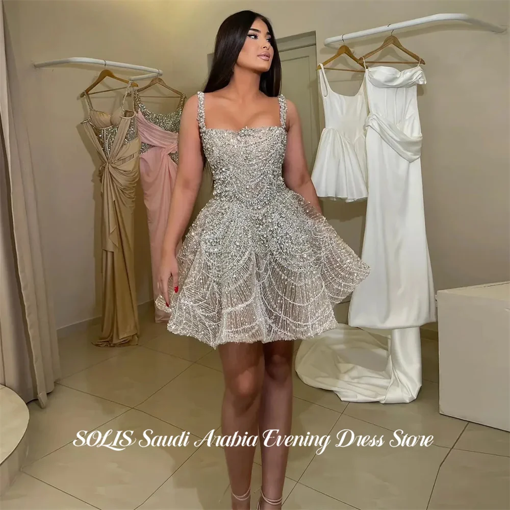 SOLIS Sliver Evening Gown Spaghetti Strap Prom Dress Mini Ball Gown Sleeveless Wedding Evening Dress robes de soirée Customized
SOLIS Sliver Evening Gown Spaghetti Strap Prom Dress Mini Ball Gown Sleeveless Wedding Evening Dress robes de soirée Customized