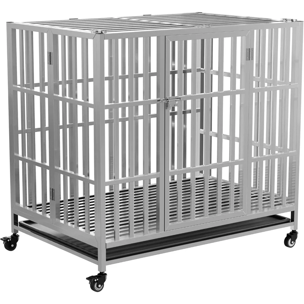 37" 42" 48" Heavy Duty Dog cage Stainless Steel Metal Kennel and Crate, Collapsible for Medium to Large Dogs, Easy to Assemble p
37" 42" 48" Heavy Duty Dog cage Stainless Steel Metal Kennel and Crate, Collapsible for Medium to Large Dogs, Easy to Assemble p