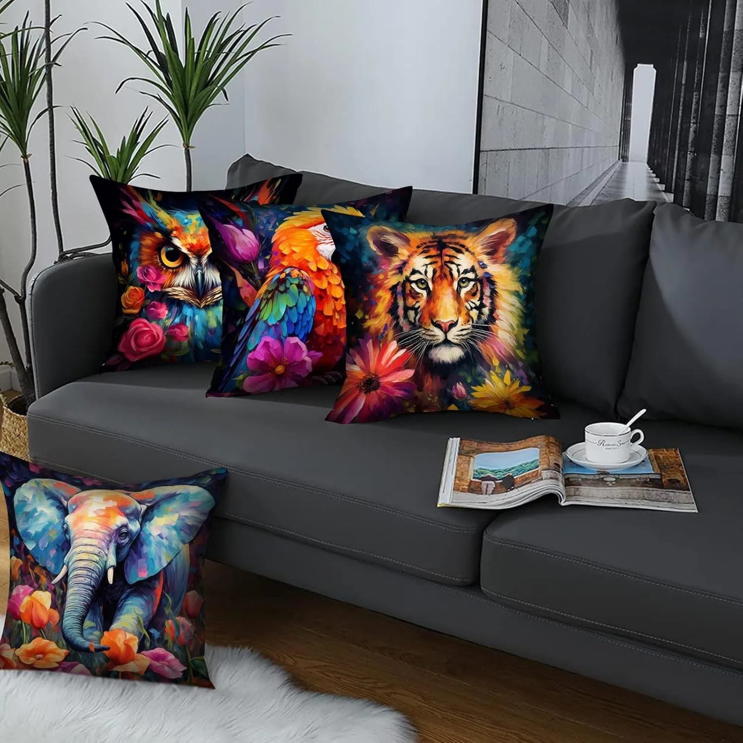 4pcs Animal Art Theme double-sided Printed pillow cover Short plush Suitable living rooms bedrooms sofas throw cushion cover
4pcs Animal Art Theme double-sided Printed pillow cover Short plush Suitable living rooms bedrooms sofas throw cushion cover