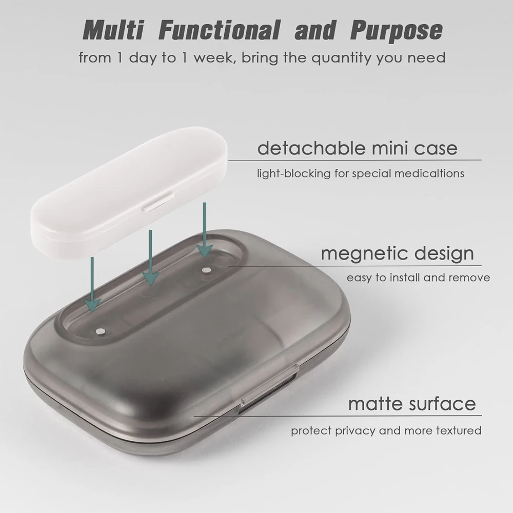 1PC 4/6 Compartment Pill Box,Travel Pill Organizer,Small Pill Case,Portable Daily Medicine Fish Oil Container for Pocket Purse
1PC 4/6 Compartment Pill Box,Travel Pill Organizer,Small Pill Case,Portable Daily Medicine Fish Oil Container for Pocket Purse