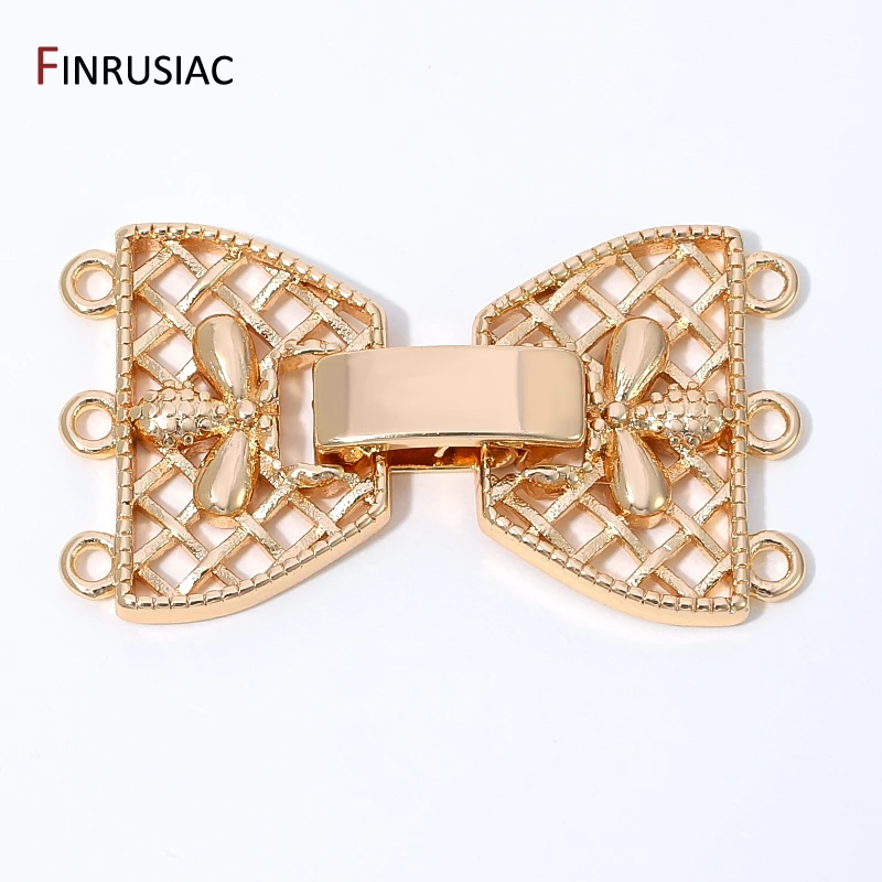14K Gold Plated Brass 3-Row Pearl Clasps Connector for Jewelry,Multi-Strand Lock Claps for DIY Bracelet Necklace Making Findings
14K Gold Plated Brass 3-Row Pearl Clasps Connector for Jewelry,Multi-Strand Lock Claps for DIY Bracelet Necklace Making Findings