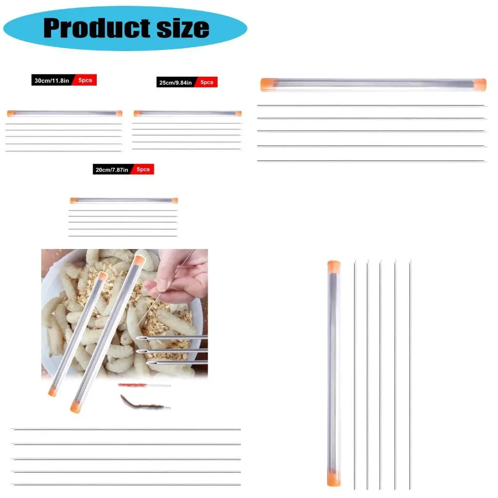 R6FE 5pcs Hollow Earthworm Hooking Needle Stainless Fishing Rigging Needle Driller
R6FE 5pcs Hollow Earthworm Hooking Needle Stainless Fishing Rigging Needle Driller