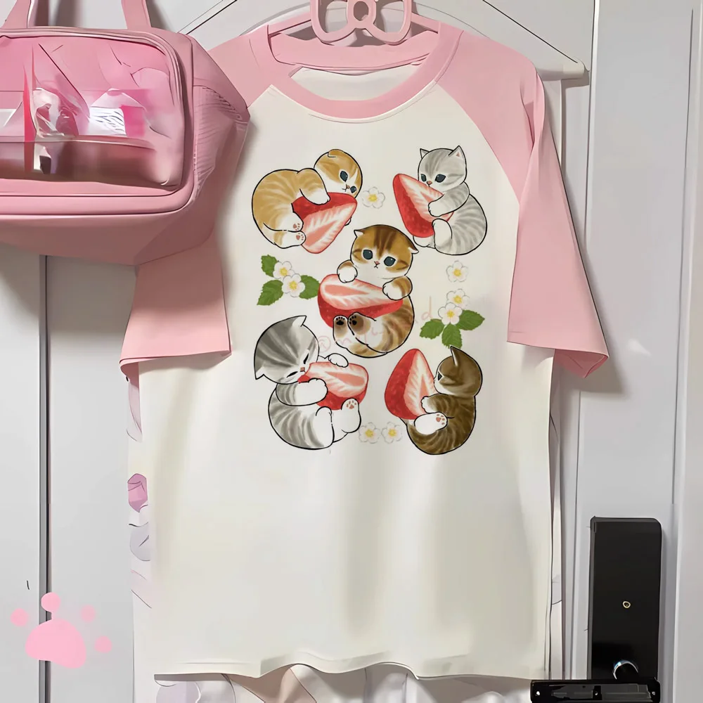 Женская футболка с клубничкой, Элегантная модная футболка в стиле Харадзюку, одежда для девушек 
Женская футболка с клубничкой, Элегантная модная футболка в стиле Харадзюку, одежда для девушек