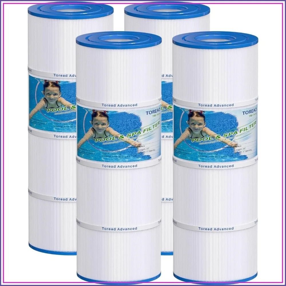 4 Pack Pool Filter Cartridge 80 sq. ft. Replacement for Pentair CCP320, Unicel C-7470, 20" L x 7" OD
4 Pack Pool Filter Cartridge 80 sq. ft. Replacement for Pentair CCP320, Unicel C-7470, 20" L x 7" OD
