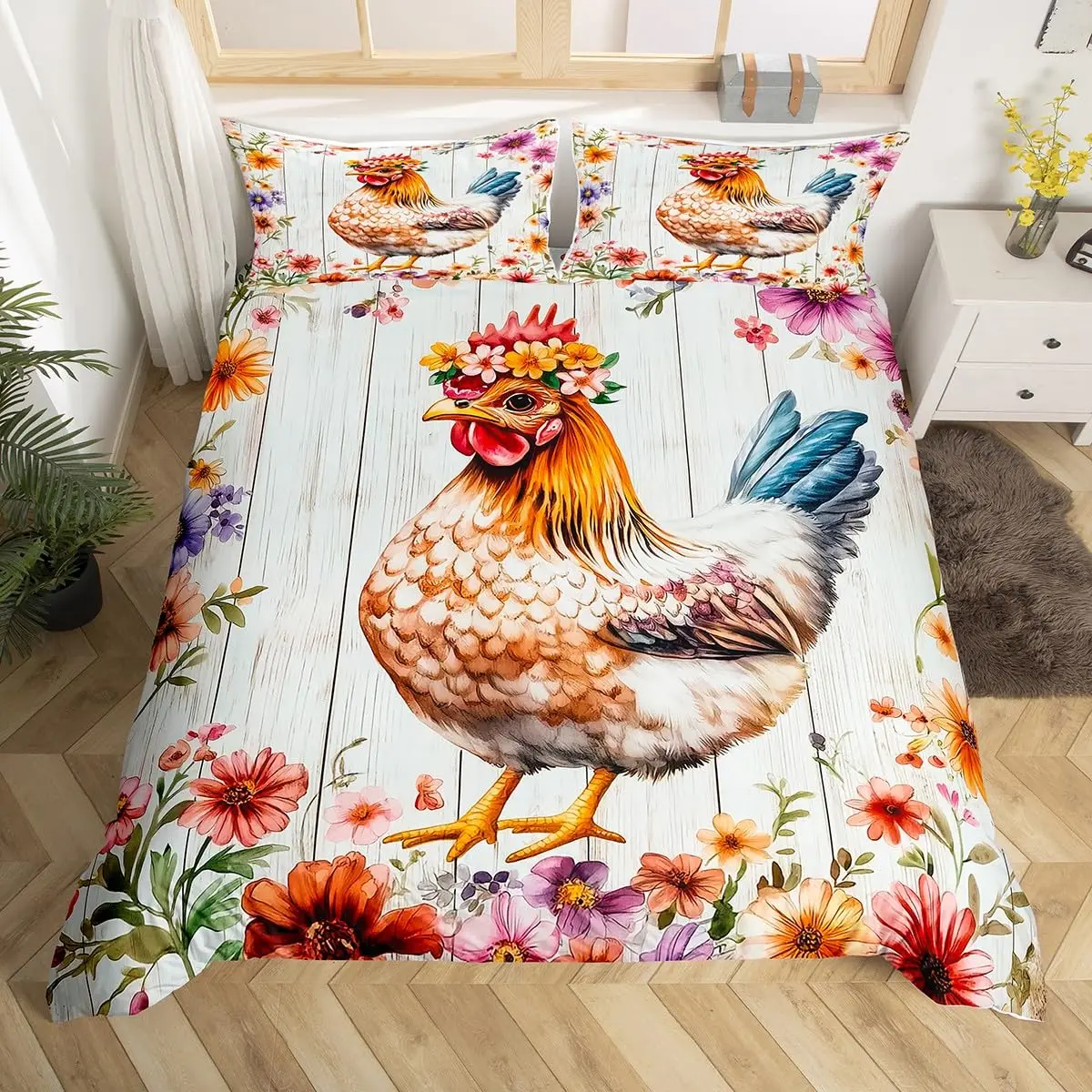 Rustic Rooster Bedding Set Farm Animal Duvet Cover Full King Queen Size Microfiber Farmhouse Chicken Quilt Cover With Pillowcase
Rustic Rooster Bedding Set Farm Animal Duvet Cover Full King Queen Size Microfiber Farmhouse Chicken Quilt Cover With Pillowcase