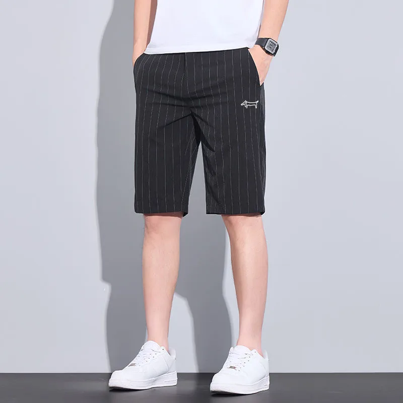 Summer Fashion Stripes Suit Pants Men Golf Wear Shorts Elastic Five Split Middle Pants Outdoor Golf Sport Trousers Korean man
Summer Fashion Stripes Suit Pants Men Golf Wear Shorts Elastic Five Split Middle Pants Outdoor Golf Sport Trousers Korean man