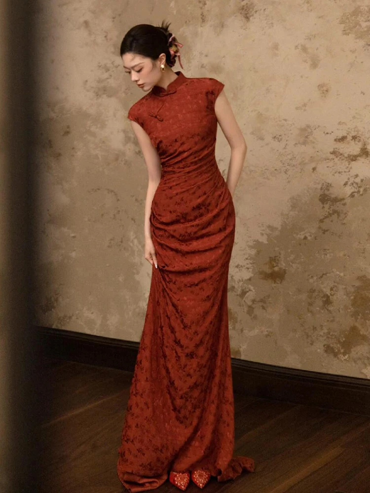 Retro Chinese Sle Red Fi Tail Qipao for Bridesmaid Wedding Dres Evening Gowns Formal Wear Cusizable Traditional Chi...
Retro Chinese Sle Red Fi Tail Qipao for Bridesmaid Wedding Dres Evening Gowns Formal Wear Cusizable Traditional Chi...