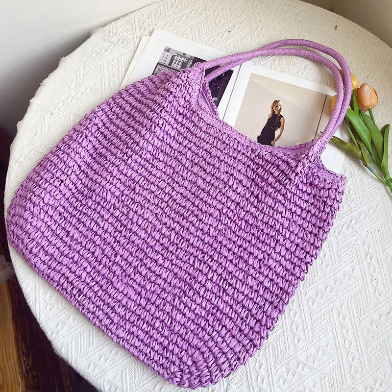 European Style Handmade Woven Straw Large Capacity Tote Bag Vintage Colorful Shoulder Handbag Commuter Casual Daily Beach Purse
European Style Handmade Woven Straw Large Capacity Tote Bag Vintage Colorful Shoulder Handbag Commuter Casual Daily Beach Purse