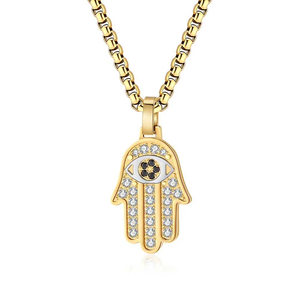 Bijoux Tendance 2025 Bijoux De Luxe The Hand of Fatima Inlaid Cubic Zircon Ciondoli Acciaio Inossidabile Regalos Para Novia
Bijoux Tendance 2025 Bijoux De Luxe The Hand of Fatima Inlaid Cubic Zircon Ciondoli Acciaio Inossidabile Regalos Para Novia