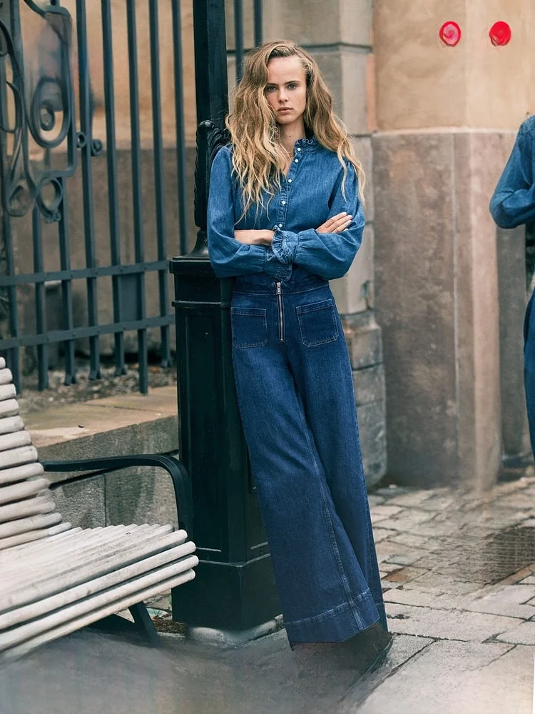 Широкие джинсы с высокой талией, повседневные женские длинные брюки, джинсовые брюки H & M, осень 2021, хлопковые эластичные брюки с высокой талией
Широкие джинсы с высокой талией, повседневные женские длинные брюки, джинсовые брюки H & M, осень 2021, хлопковые эластичные брюки с высокой талией