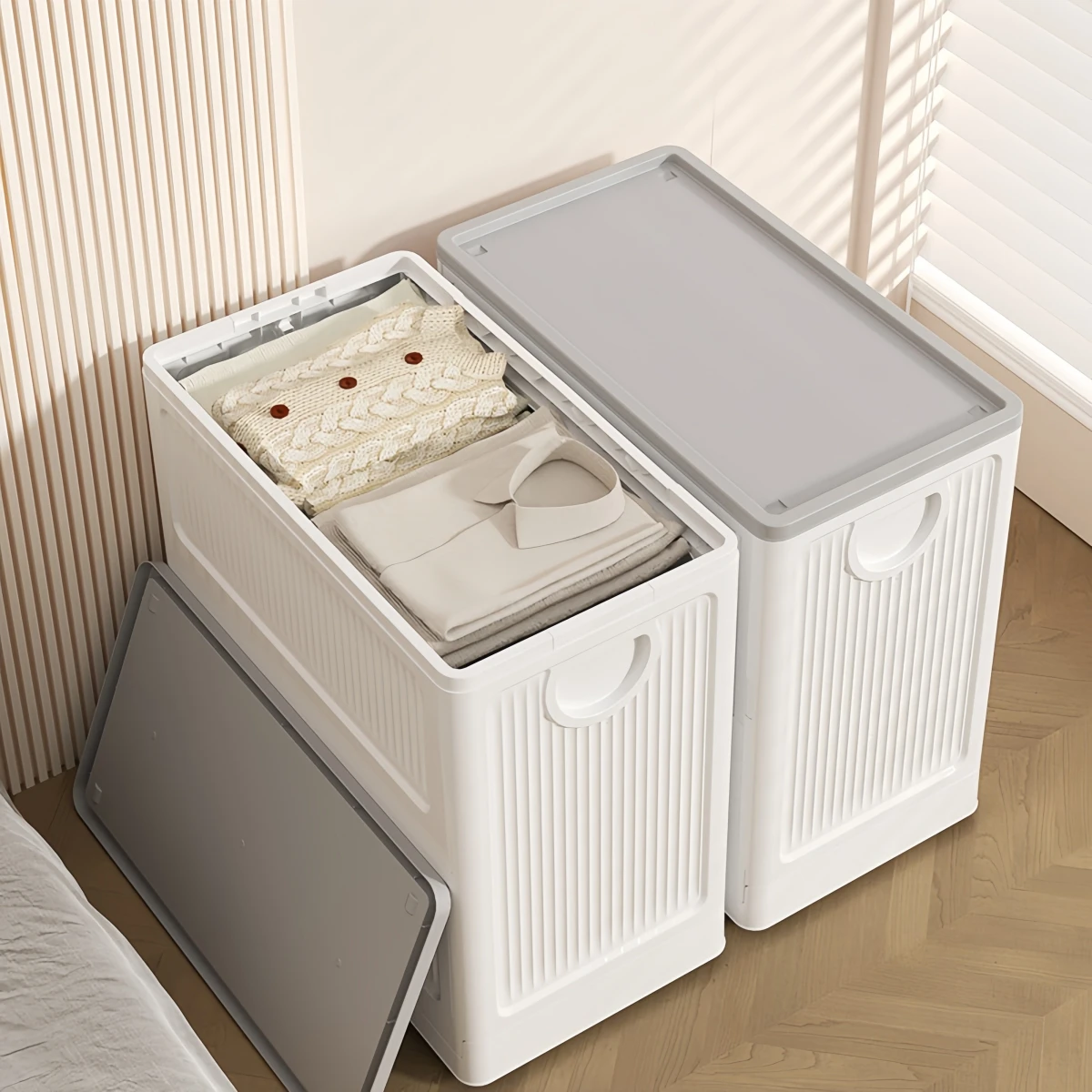 1 Piece of White/Grey/Khaki Suitable for Bedding, Clothes, Pillows, Quilts, Toys, Sundries, and Are Also Foldableable Large-Capacity Wheeled Storage Box Storage Box for Organizing Cosmetics and Kitchen Utensils, Dust-Proof Cover Foldableable Container, Mu
1 Piece of White/Grey/Khaki Suitable for Bedding, Clothes, Pillows, Quilts, Toys, Sundries, and Are Also Foldableable Large-Capacity Wheeled Storage Box Storage Box for Organizing Cosmetics and Kitchen Utensils, Dust-Proof Cover Foldableable Container, Mu