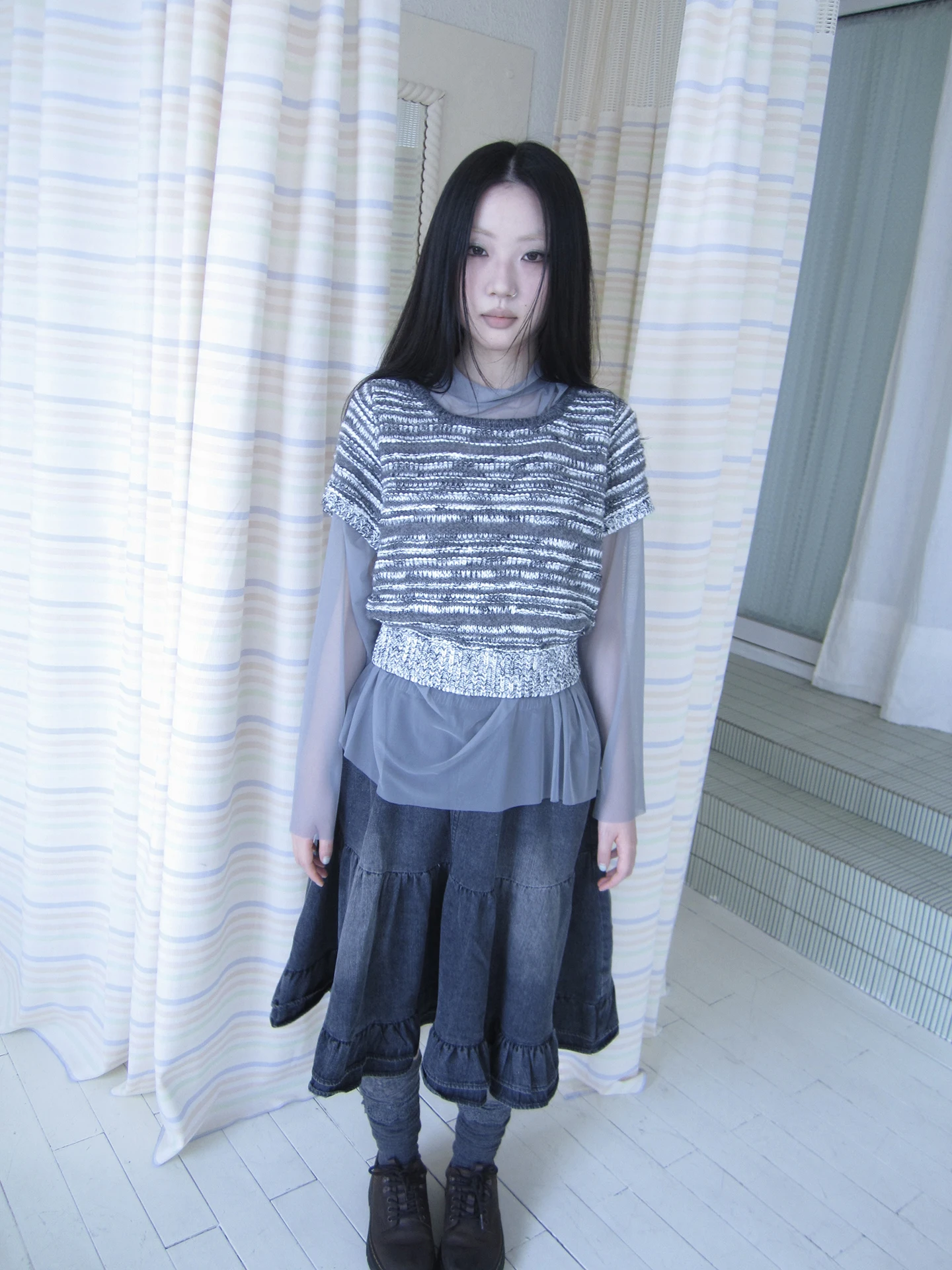 Angproject 328 New Retro Design Color Block Stripe Short Sleeve Women's Knitted Waist Cinched Top Spring 2026 China Made
Angproject 328 New Retro Design Color Block Stripe Short Sleeve Women's Knitted Waist Cinched Top Spring 2026 China Made
