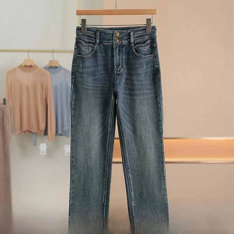 High Waist Casual Straight Leg Jeans Daily Wear Faded Cotton Spring New Style Women's Jeans Comfortable Fit Zipper Closure
High Waist Casual Straight Leg Jeans Daily Wear Faded Cotton Spring New Style Women's Jeans Comfortable Fit Zipper Closure