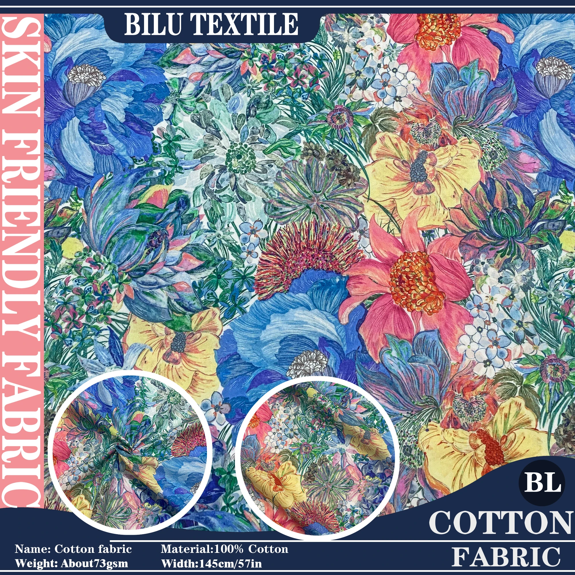 1/2/3M 100%cotton Small marina seaflower 80S High Count Poplin Designer Sewing fabric Making dress Children's Clothing DIY cloth
1/2/3M 100%cotton Small marina seaflower 80S High Count Poplin Designer Sewing fabric Making dress Children's Clothing DIY cloth
