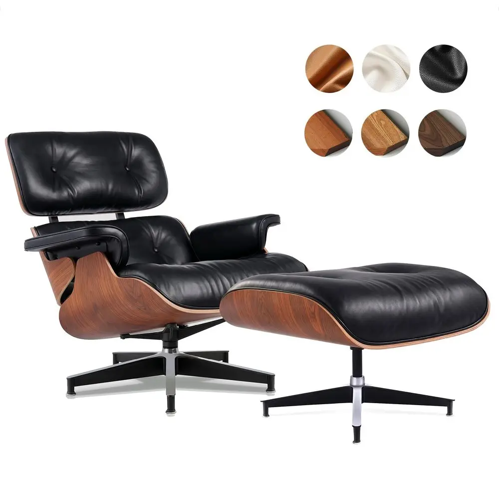 Black Grain Leather, Mid Century Chaise Lounge Chair and Ottoman, Leather Accent Chair, Modern Reading Chair, Classic Design, H
Black Grain Leather, Mid Century Chaise Lounge Chair and Ottoman, Leather Accent Chair, Modern Reading Chair, Classic Design, H