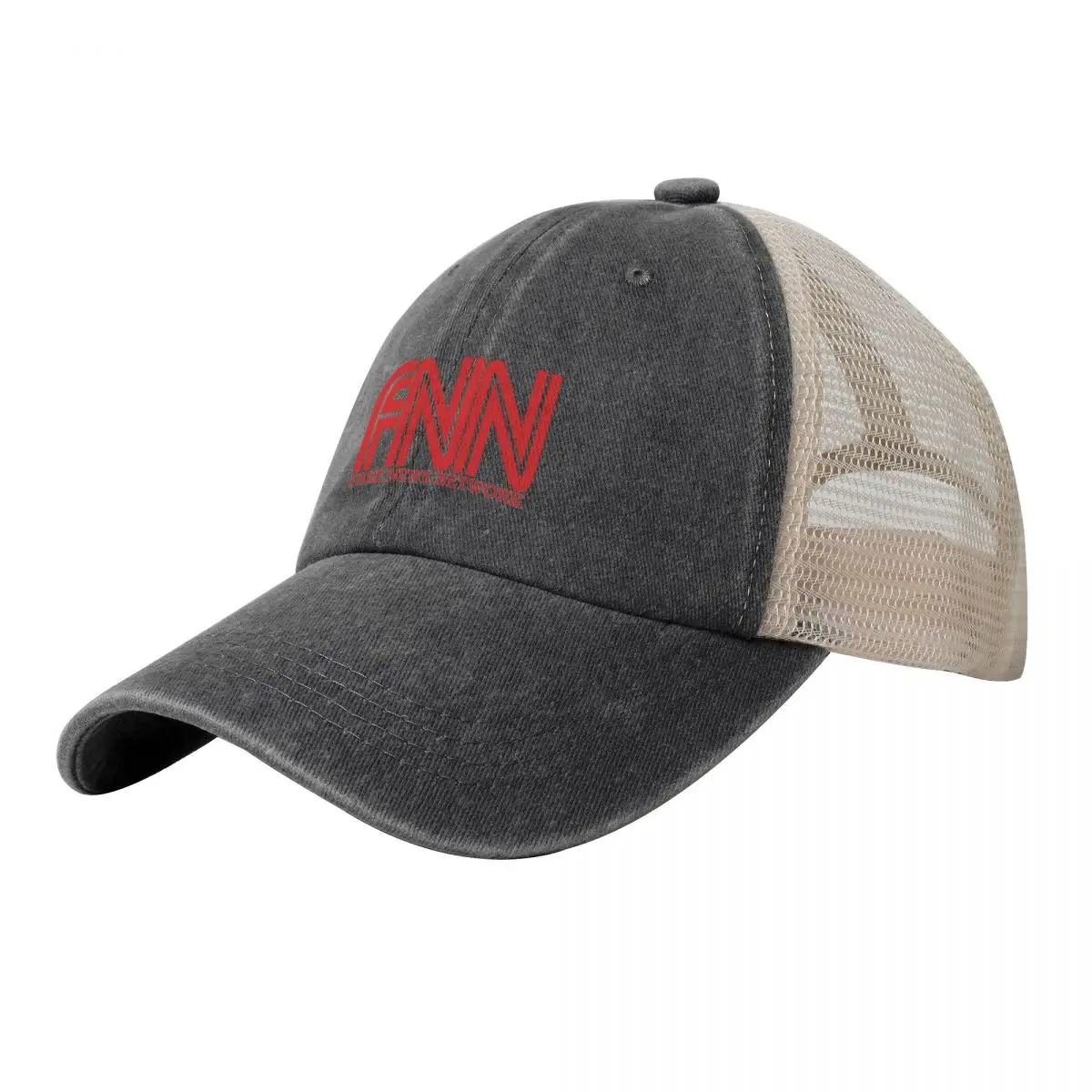 

Fake News Network Cowboy Mesh Baseball Cap Hat Luxury Brand sun hat Girl Men's