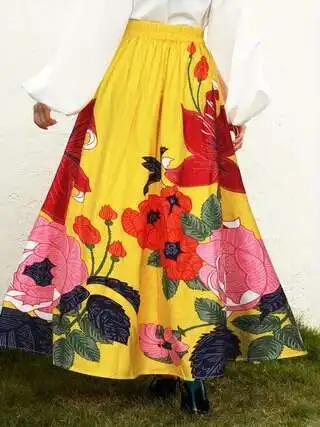 Spring/summer Women's Simple and Fresh Vacation Style Flower Printed Half Skirt Umbrella Skirt
Spring/summer Women's Simple and Fresh Vacation Style Flower Printed Half Skirt Umbrella Skirt