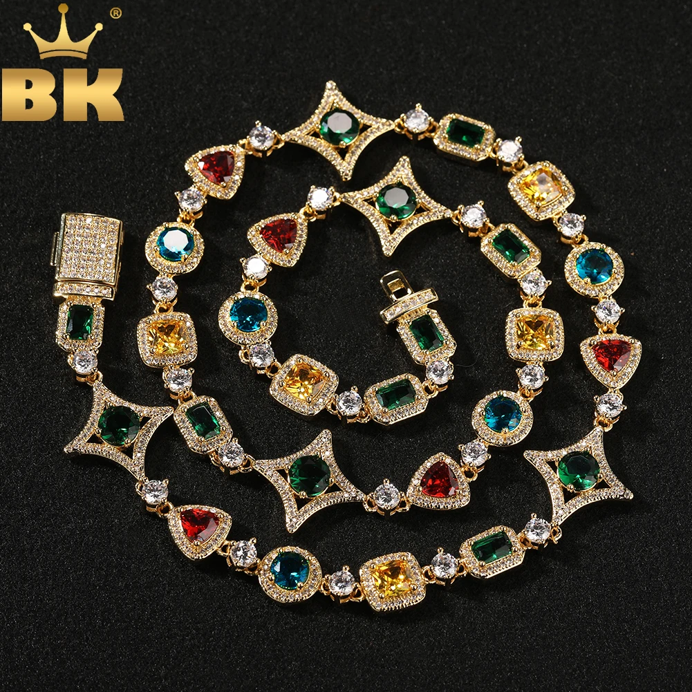 THE BLING KING Women Rainbow Necklace Iced Out Multi Color Triangle Round Rectangle Gemstoms Bracelet HipHop Jewelry For Gift
THE BLING KING Women Rainbow Necklace Iced Out Multi Color Triangle Round Rectangle Gemstoms Bracelet HipHop Jewelry For Gift