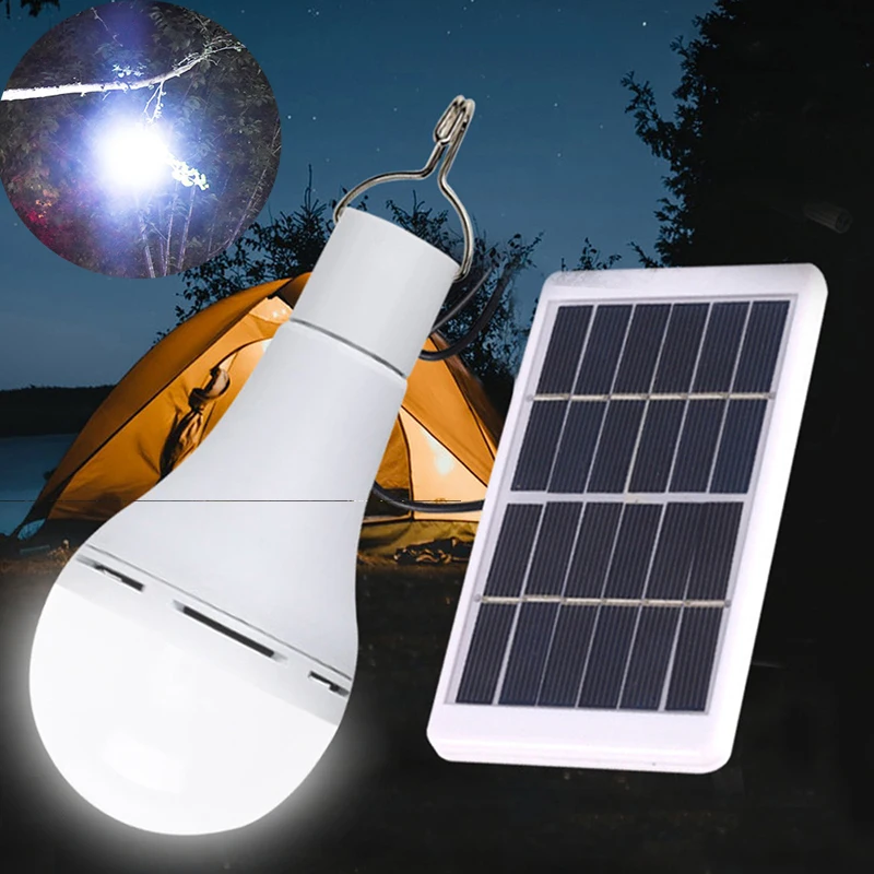 Portable 7W LED Solar Bulb Light Waterproof Outdoor Emergency Lamp 5V USB Charged Powerful Hanging Sunlight Powered Indoor Use
Portable 7W LED Solar Bulb Light Waterproof Outdoor Emergency Lamp 5V USB Charged Powerful Hanging Sunlight Powered Indoor Use