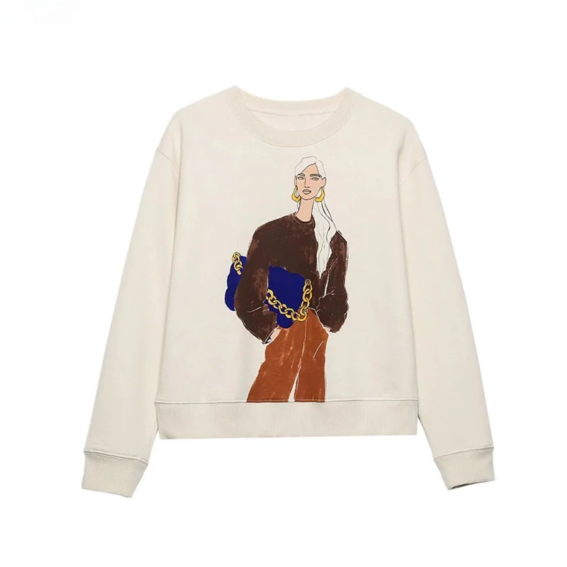 Loose Fit round Neck Girl's Sweatshirt Fashionable Printed Casual Cotton Long Sleeve T-Shirt for Young Women 18-24 Years Old
Loose Fit round Neck Girl's Sweatshirt Fashionable Printed Casual Cotton Long Sleeve T-Shirt for Young Women 18-24 Years Old
