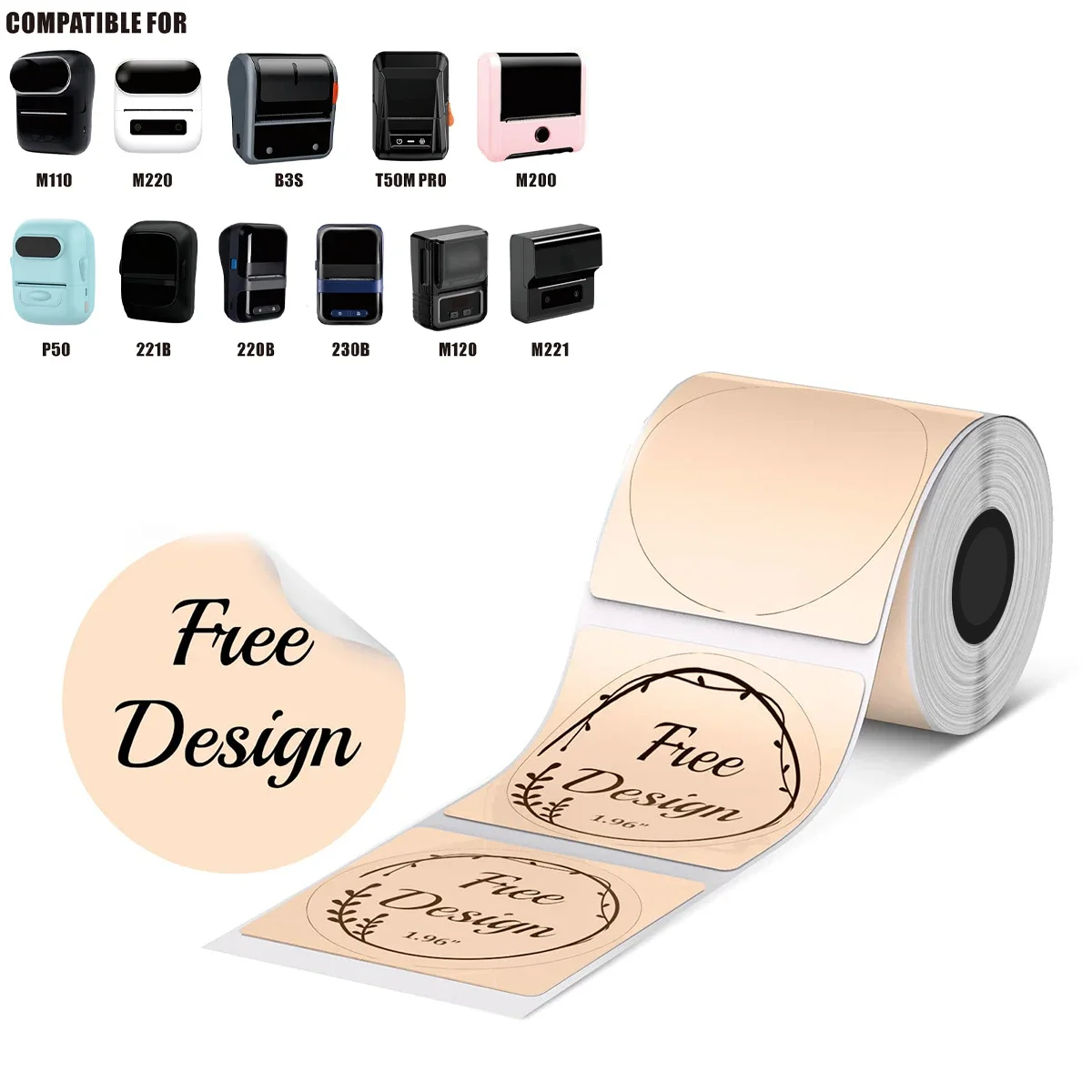 1.96" x1.96" Round Labels Black on Khak 140 Labels/Roll Thermal Sticker Compatible with M110 M120 M200 M220 M221 Label Printer
1.96" x1.96" Round Labels Black on Khak 140 Labels/Roll Thermal Sticker Compatible with M110 M120 M200 M220 M221 Label Printer