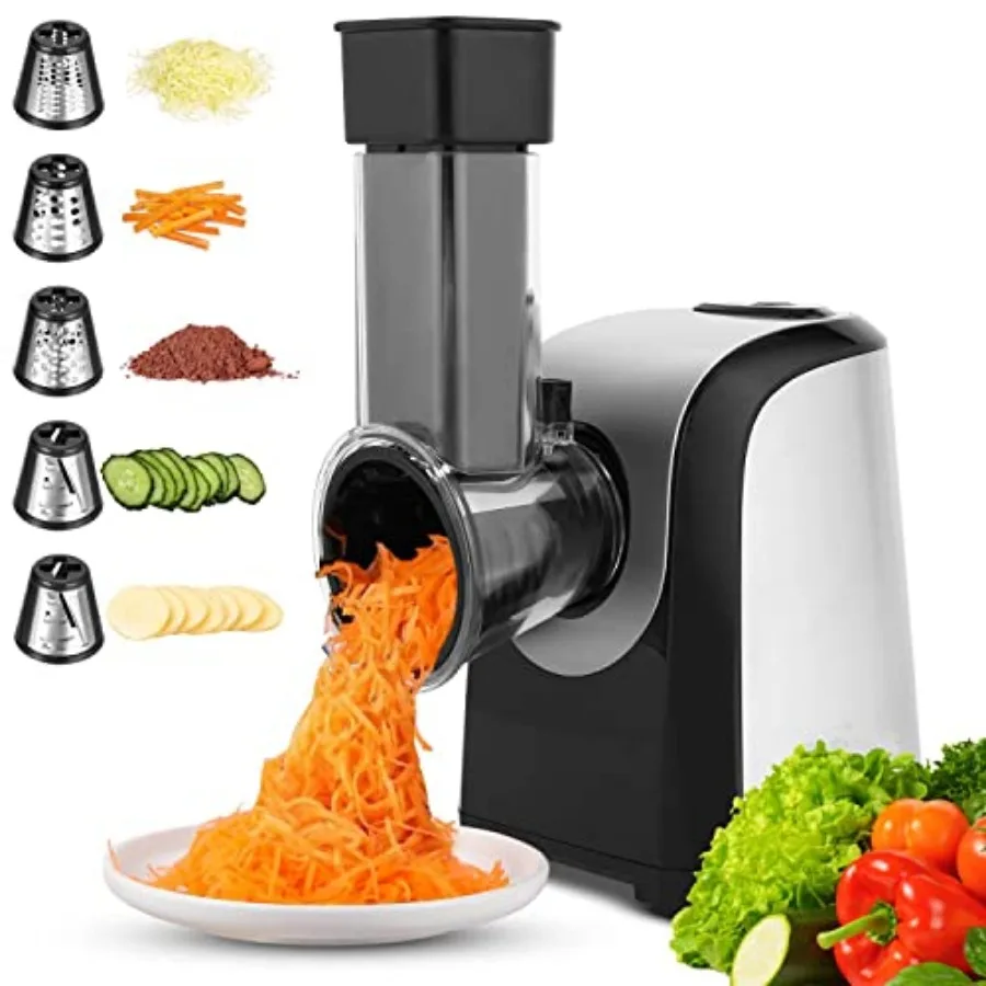 Electric Cheese Grater 5 in 1 Professional Rotary Cheese Grater Vegetable Slicer Electric Salad Shooter Spiralizer for Veggies
Electric Cheese Grater 5 in 1 Professional Rotary Cheese Grater Vegetable Slicer Electric Salad Shooter Spiralizer for Veggies