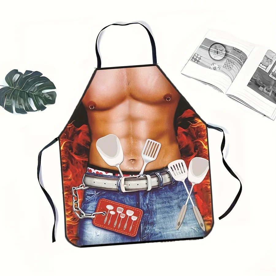 1PC Funny Muscle Man Print Chef Apron Personality Novelty Polyester Waterproof Oilproof Cooking BBQ Apron For Men Women
1PC Funny Muscle Man Print Chef Apron Personality Novelty Polyester Waterproof Oilproof Cooking BBQ Apron For Men Women