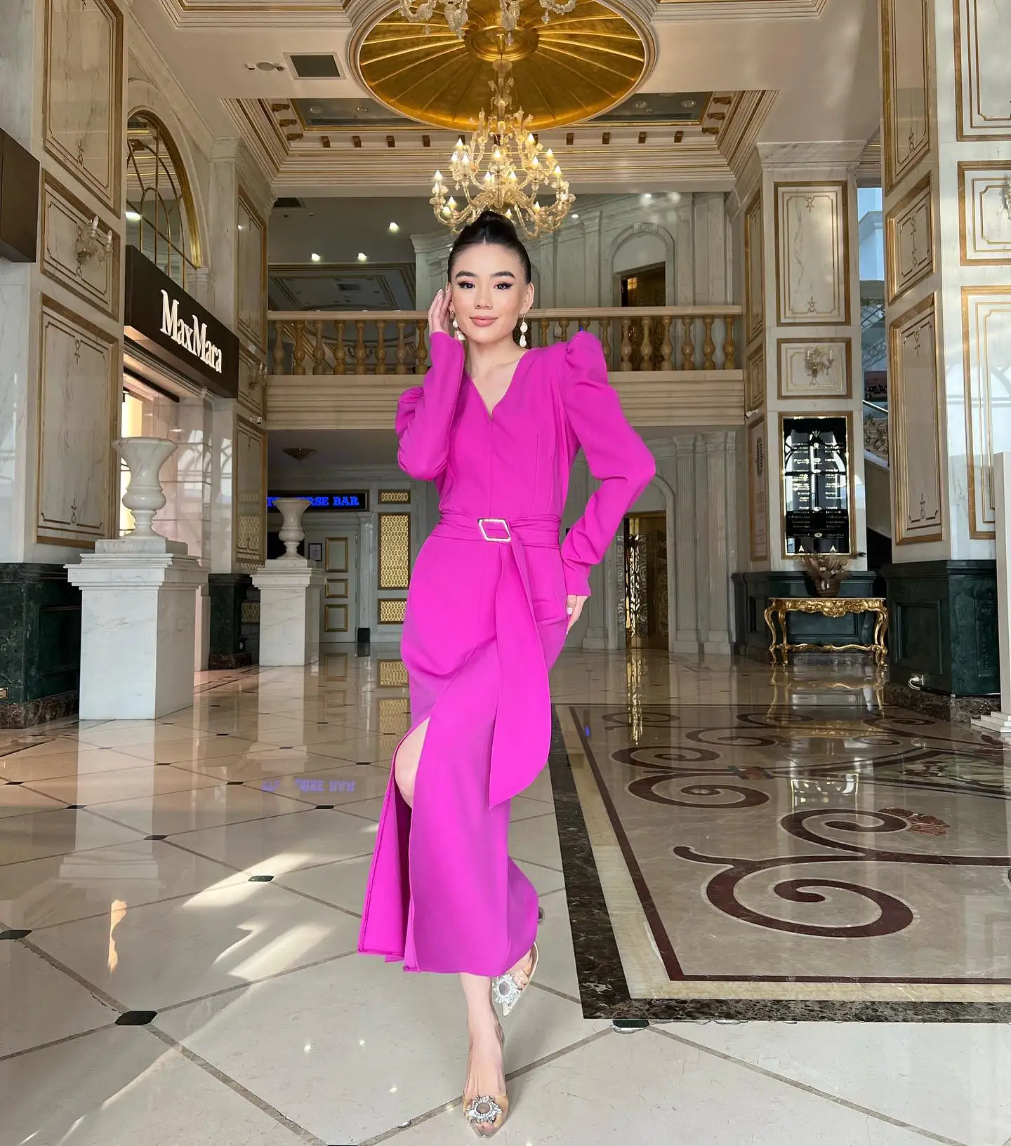 Customized High Quality Jersey Belt Evening Dresses Graceful Long Sleeves V-Neck Prom Dress Custom Made Special Occasion Gowns
Customized High Quality Jersey Belt Evening Dresses Graceful Long Sleeves V-Neck Prom Dress Custom Made Special Occasion Gowns
