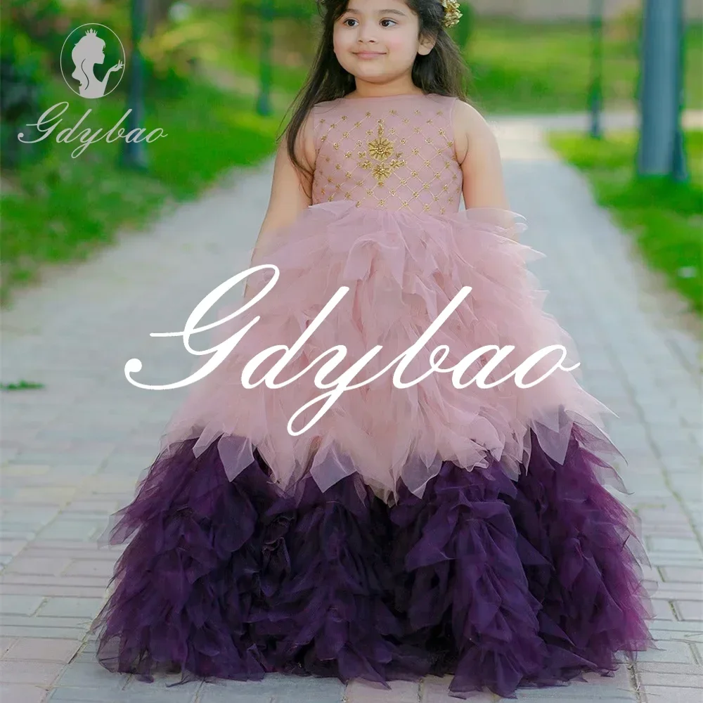 Golden Applique Luxury O Neck Sleeveless Pleat A Line Flower Girl Dress Elegant Floor Length First Communion Gown Customized
Golden Applique Luxury O Neck Sleeveless Pleat A Line Flower Girl Dress Elegant Floor Length First Communion Gown Customized