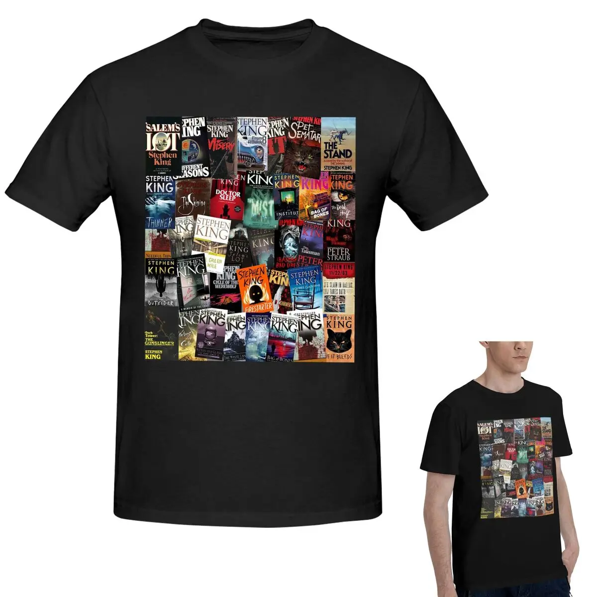 100% хлопок, обложки для книг Стивена Кинга, футболка с книжным червем ужасов, мужская модная футболка большого размера, мужские летние рубашки с круглым вырезом, топы
100% хлопок, обложки для книг Стивена Кинга, футболка с книжным червем ужасов, мужская модная футболка большого размера, мужские летние рубашки с круглым вырезом, топы