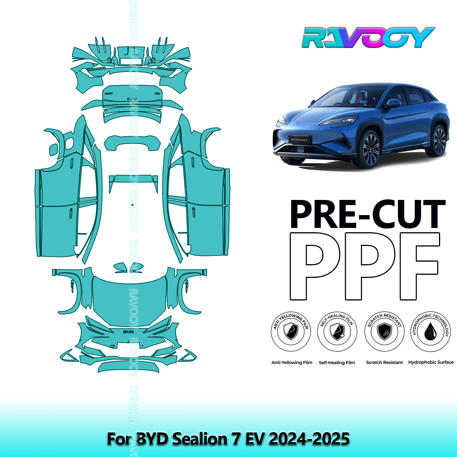 Full Vehicle Clear Bra Precut PPF Paint Protection Film For BYD Sealion 7 EV 2024-2025
Full Vehicle Clear Bra Precut PPF Paint Protection Film For BYD Sealion 7 EV 2024-2025