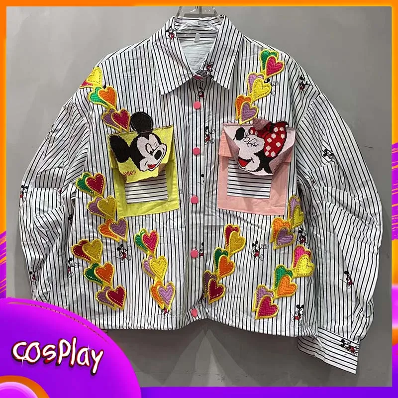 Mickey Minne Shirt Disney Cartoon Stripe Decal Shirt For Women Casual Fashion Trendy Loose Shirt Kawaii Cute Girl Clothing Gift
Mickey Minne Shirt Disney Cartoon Stripe Decal Shirt For Women Casual Fashion Trendy Loose Shirt Kawaii Cute Girl Clothing Gift