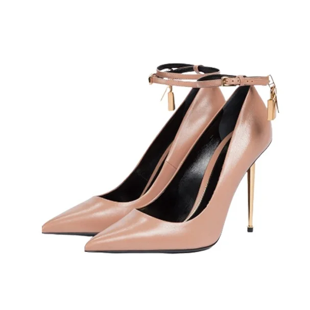 Ankle Strap Pointed Toe Soild Metal Lock Women Pumps Shoes Metal Stiletto High Heels Buckle Strap Design Large Size Shoes
Ankle Strap Pointed Toe Soild Metal Lock Women Pumps Shoes Metal Stiletto High Heels Buckle Strap Design Large Size Shoes